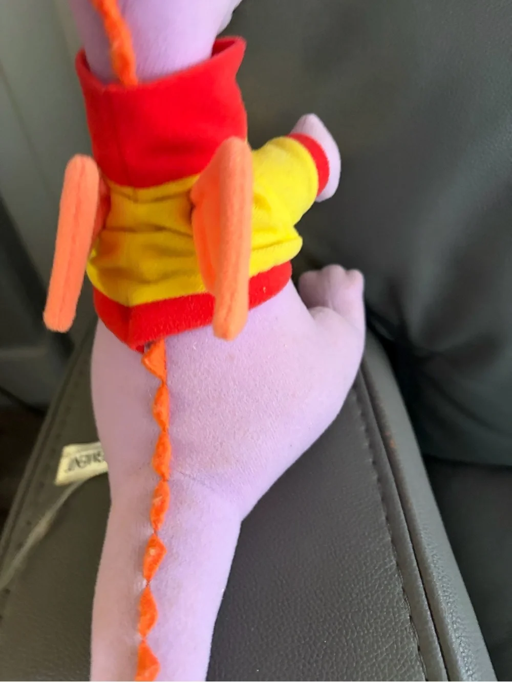 Vintage 1982 Disney FIGMENT Plush Stuffed Animal Purple Dragon